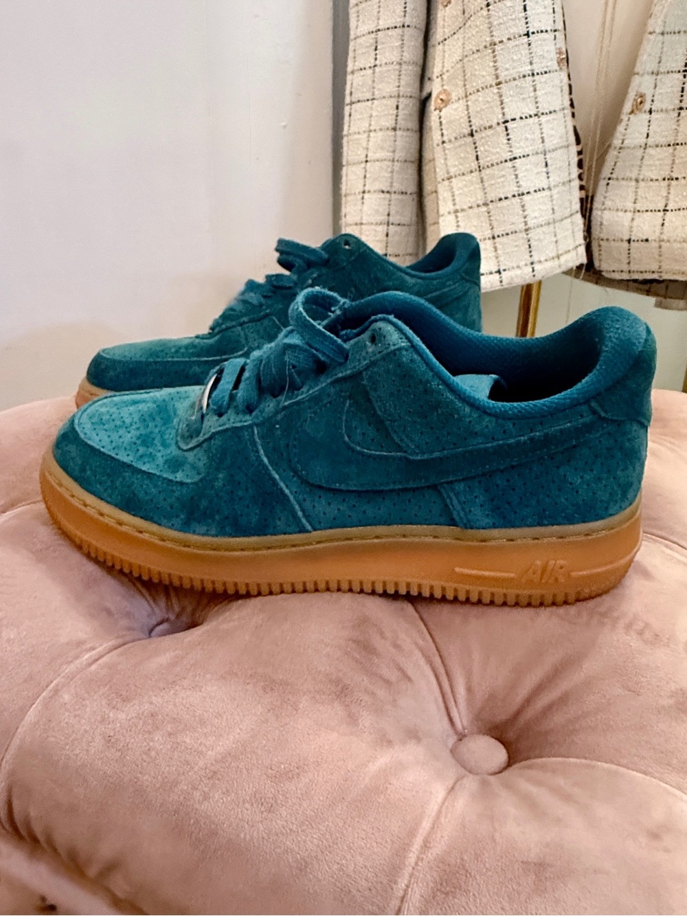 Nike AF1 Teal Suede Platform Sneakers - Custom ONE OF A KIND!